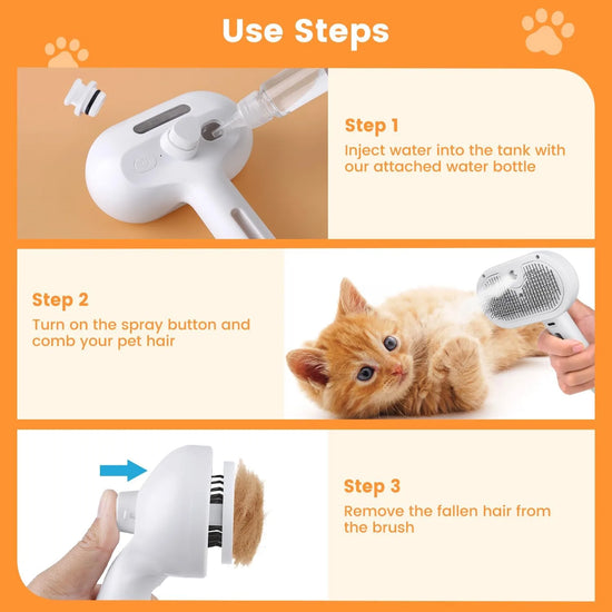 The Ultimate 3-in-1 Pet Steamy Grooming Brush 🐶